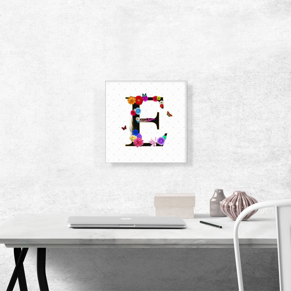 Flower Plant Butterfly Alphabet Letter E