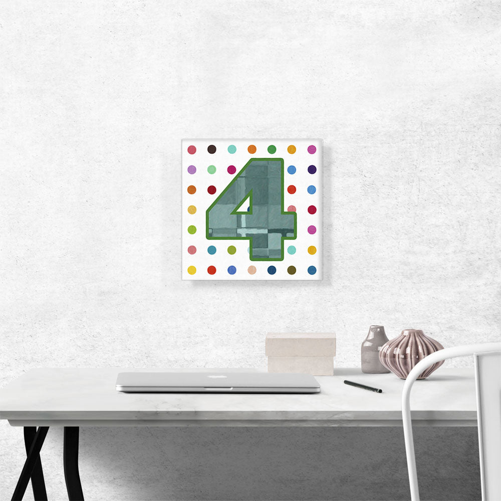 Fun Polka Dots Number 4 Four Numeral