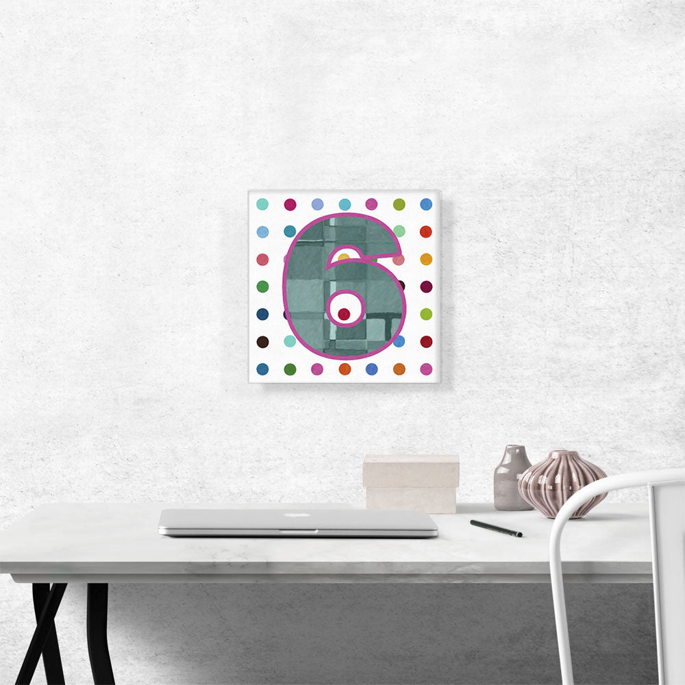 Fun Polka Dots Number 6 Six Numeral