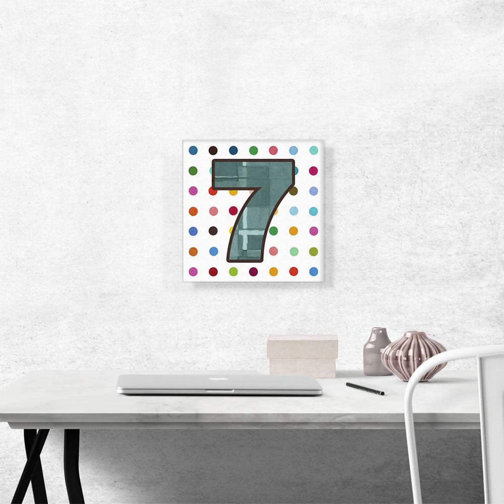 Fun Polka Dots Number 7 Seven Numeral