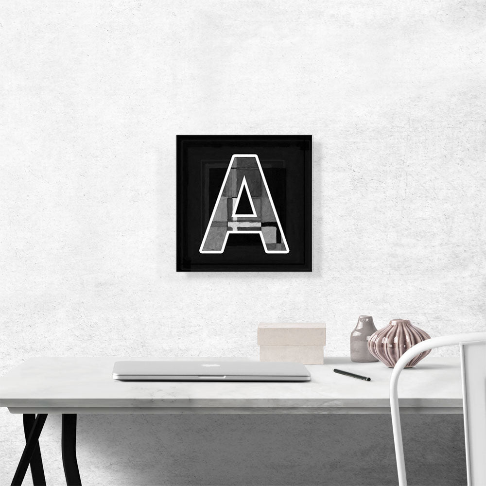 Modern Black White Alphabet Letter A