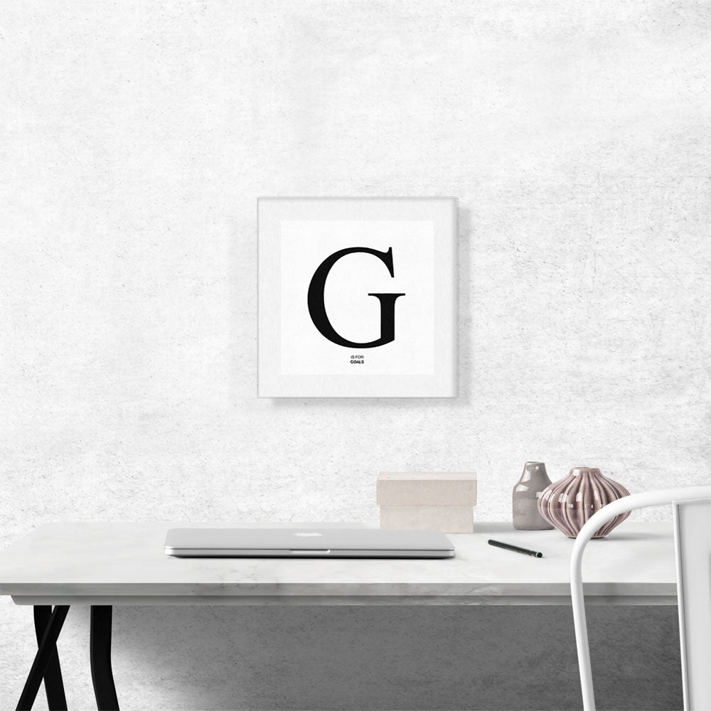 Modern Black and White Gray Serif Alphabet Letter G