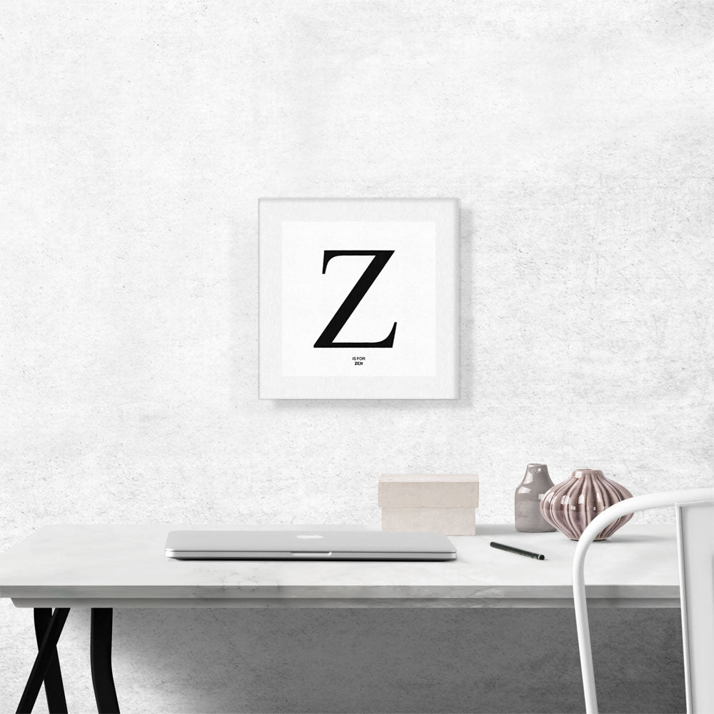 Modern Black and White Gray Serif Alphabet Letter Z