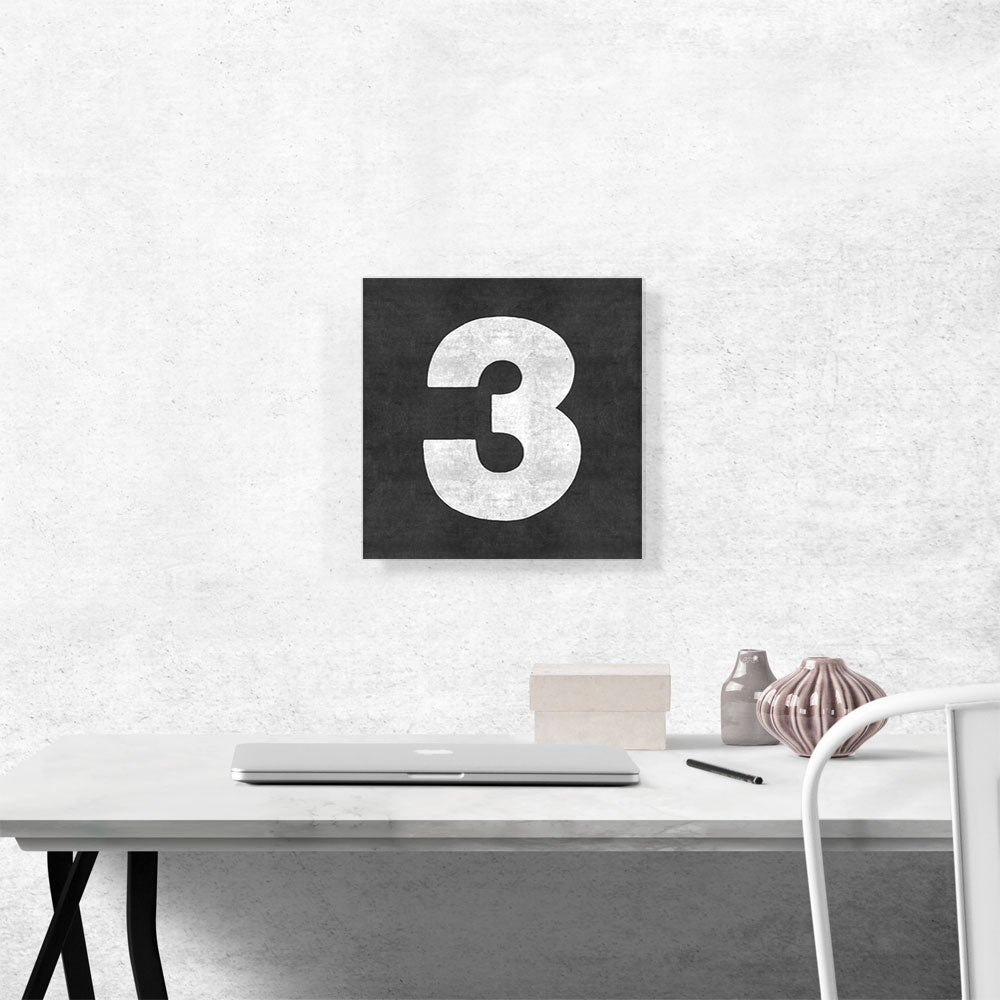 Chalkboard Number 3 Three Numeral