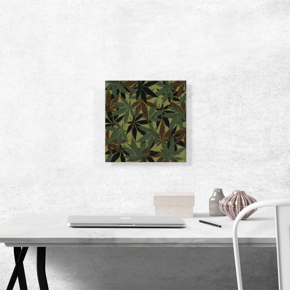 Army Green Brown Black Camo Cannabis Pot Camouflage Weed Leaf Marijuana Pattern