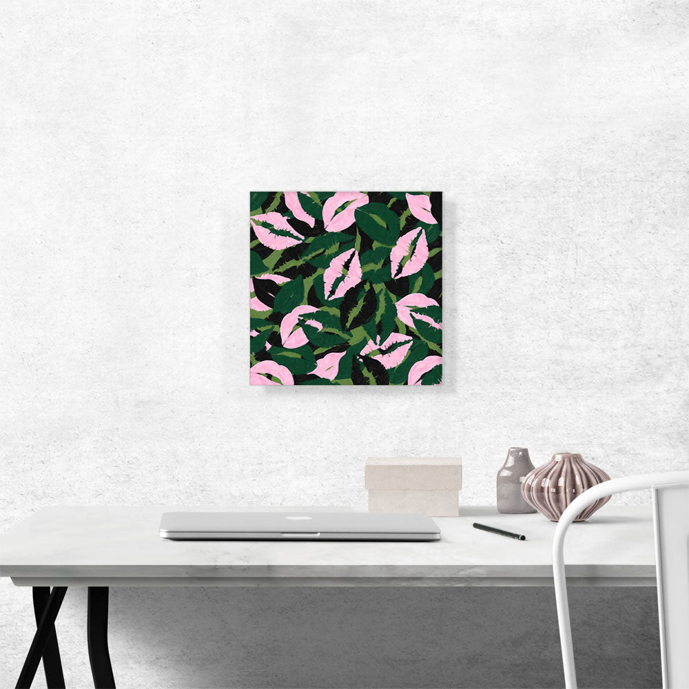 Army Green Pink Black Camo Camouflage Lips Kiss Pattern