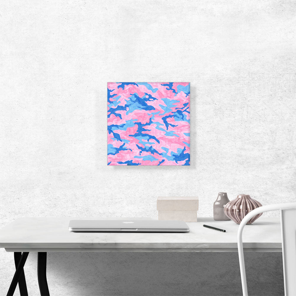Baby Blue Pink Teal Pastel Camo Camouflage Pattern