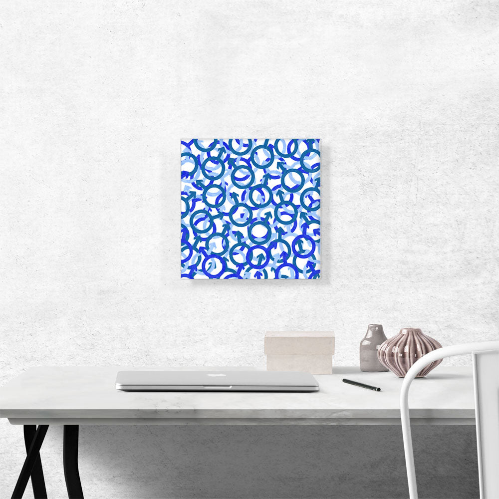 Baby Blue White Camo Camouflage Male Symbol Pattern