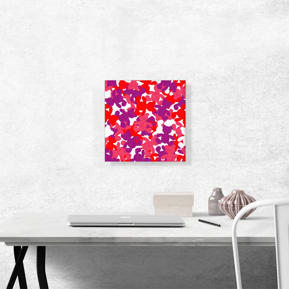 Pink Red Purple White Camo Camouflage Teddy Bear Pattern