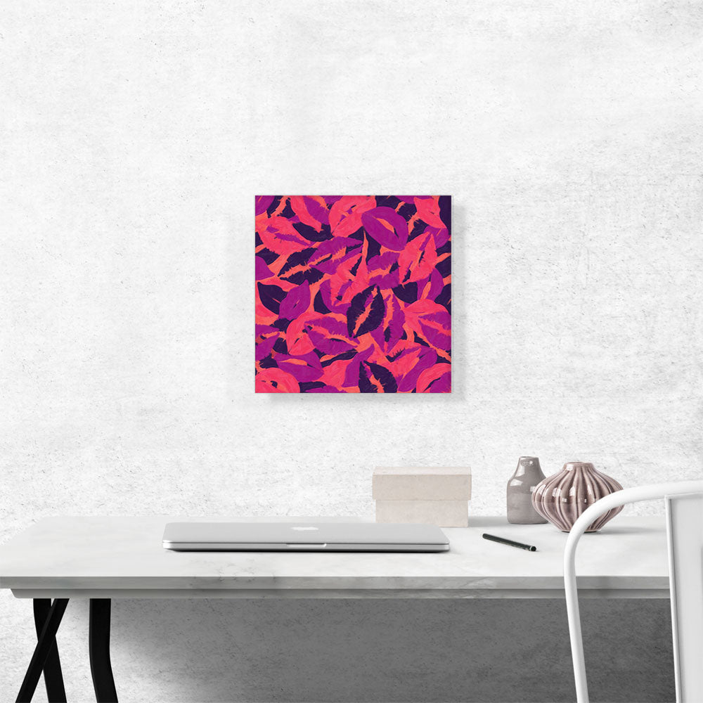 Purple Pink Orange Blue Camo Camouflage Lips Kiss Pattern