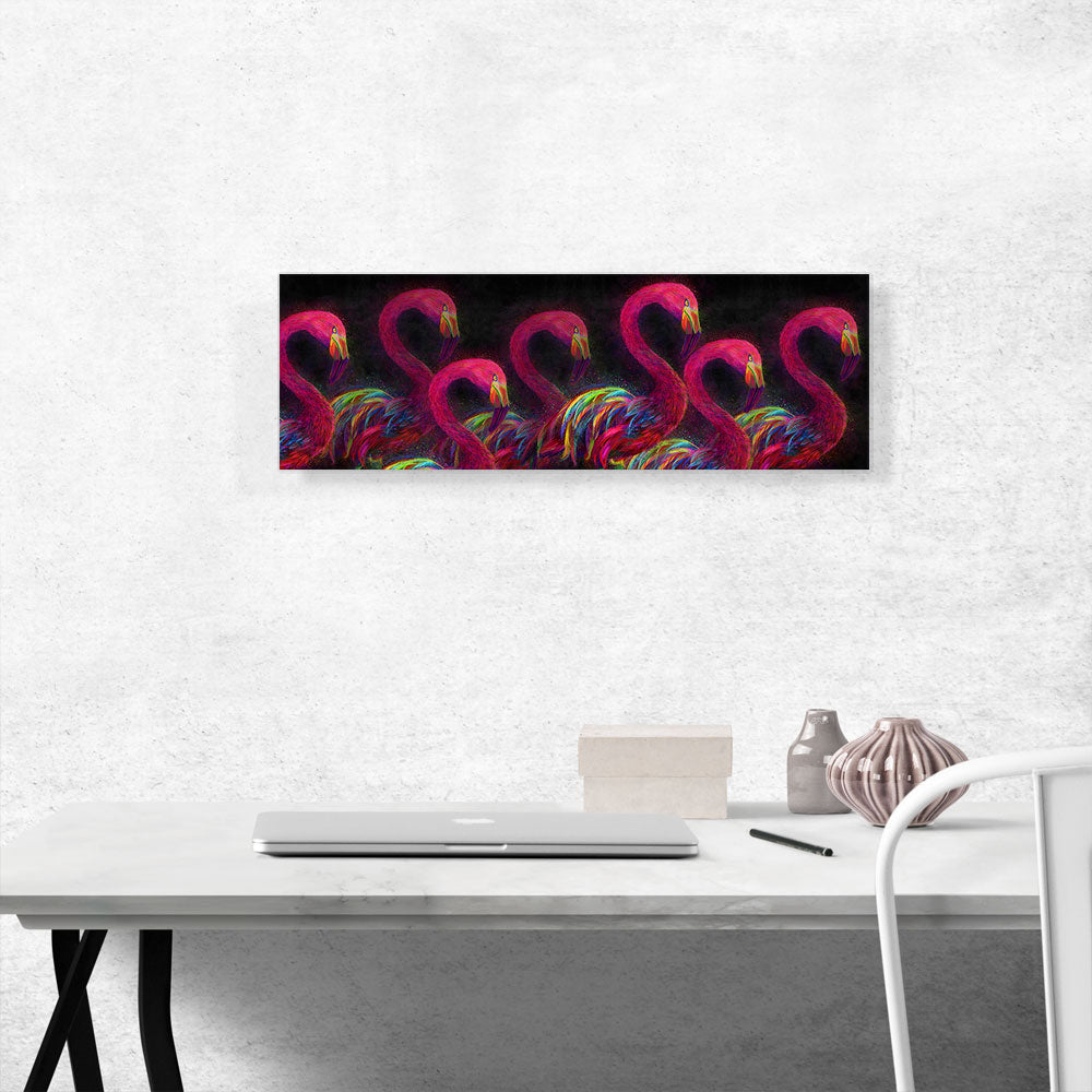Pink Flamingos Walking Animal
