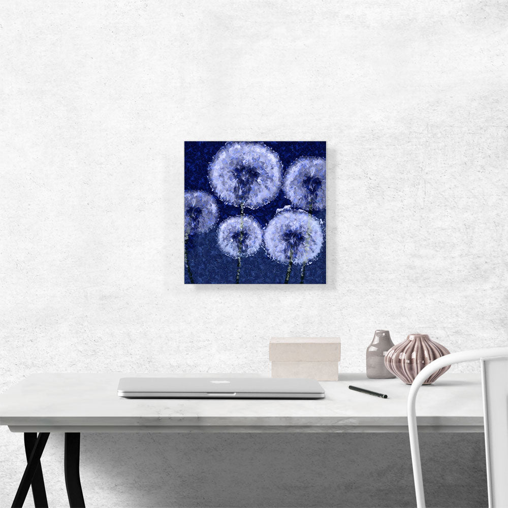 Dandelion Navy Blue Square