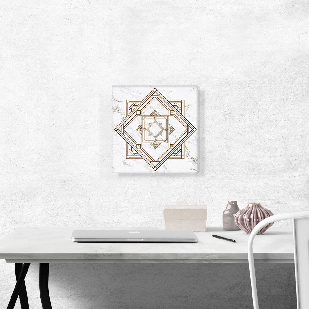 Art Deco Brown Lines on White