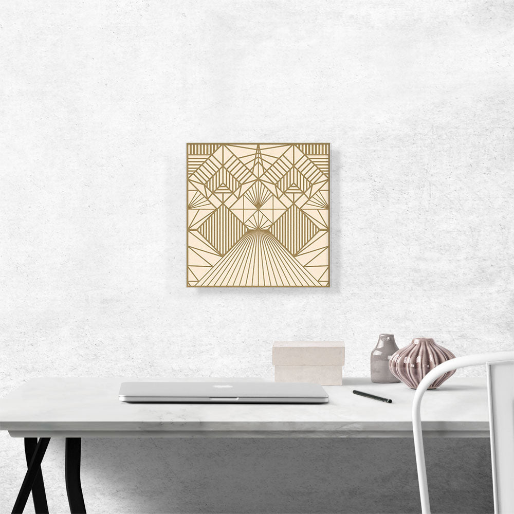 Art Deco Geometric Beige Lines Squares
