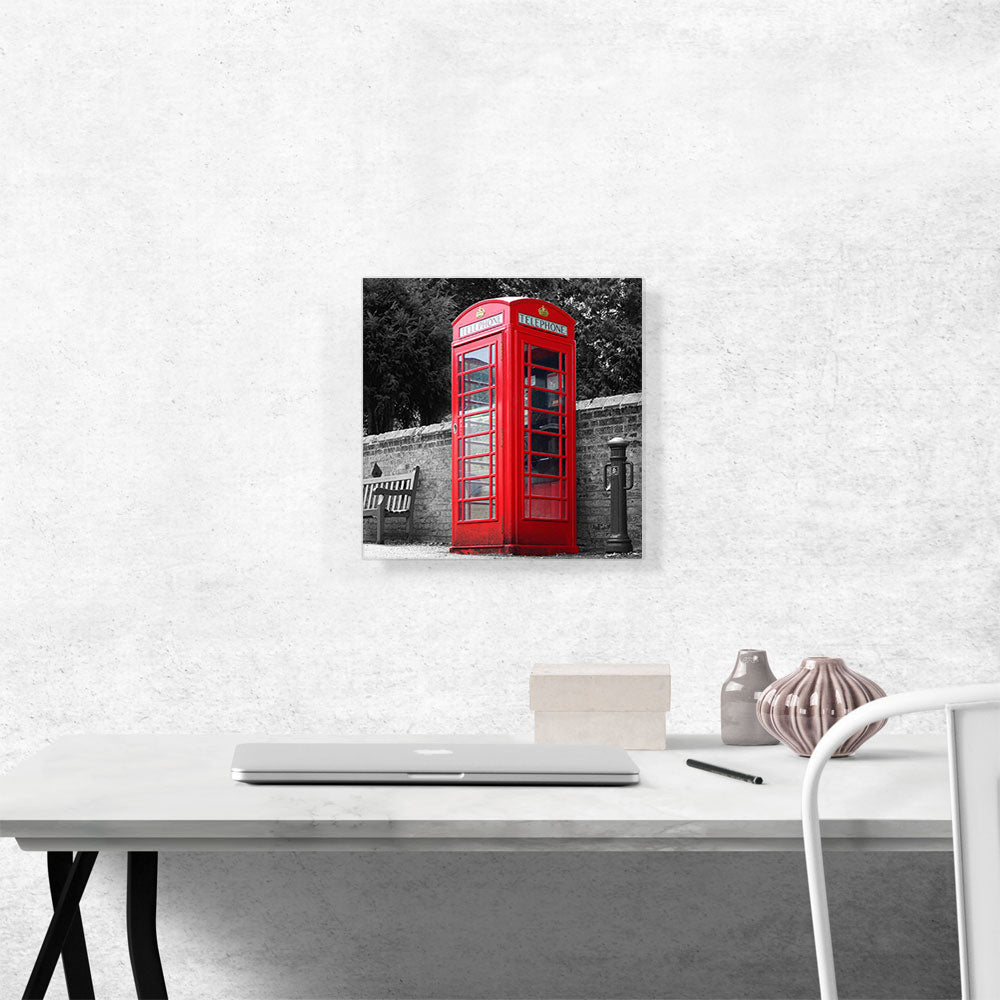 Red London England Telephone Kiosk Booth