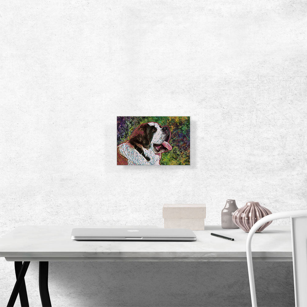Saint Bernard Dog Breed Green Purple Red