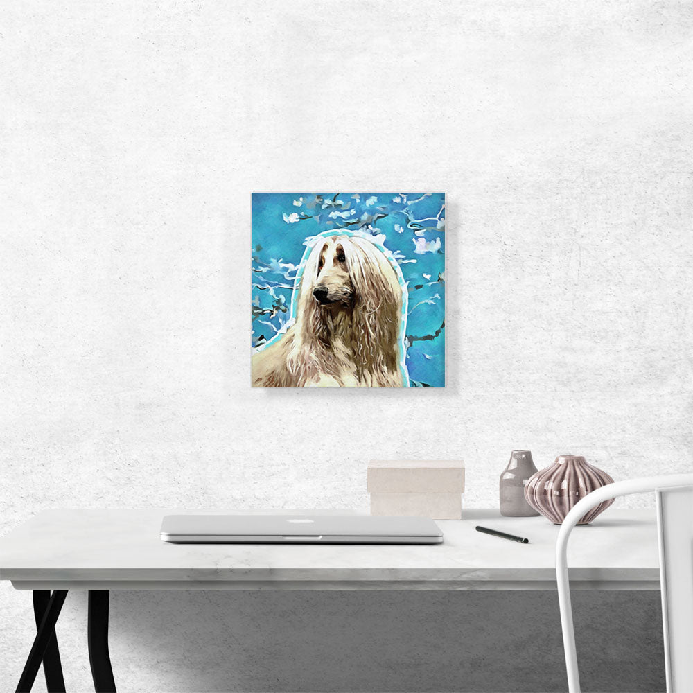 Afghan Hound Dog Breed Blue Flowers