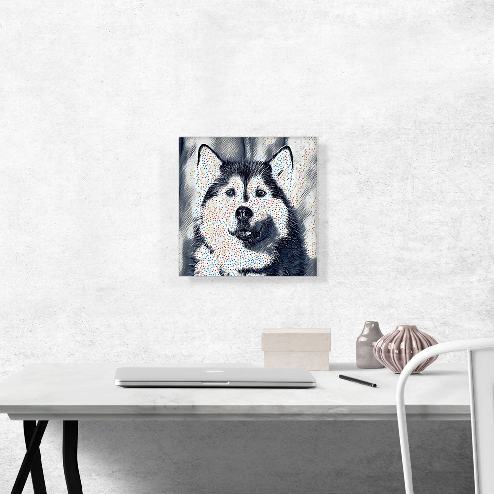 Alaskan Malamute Dog Breed Colorful Polka Dots