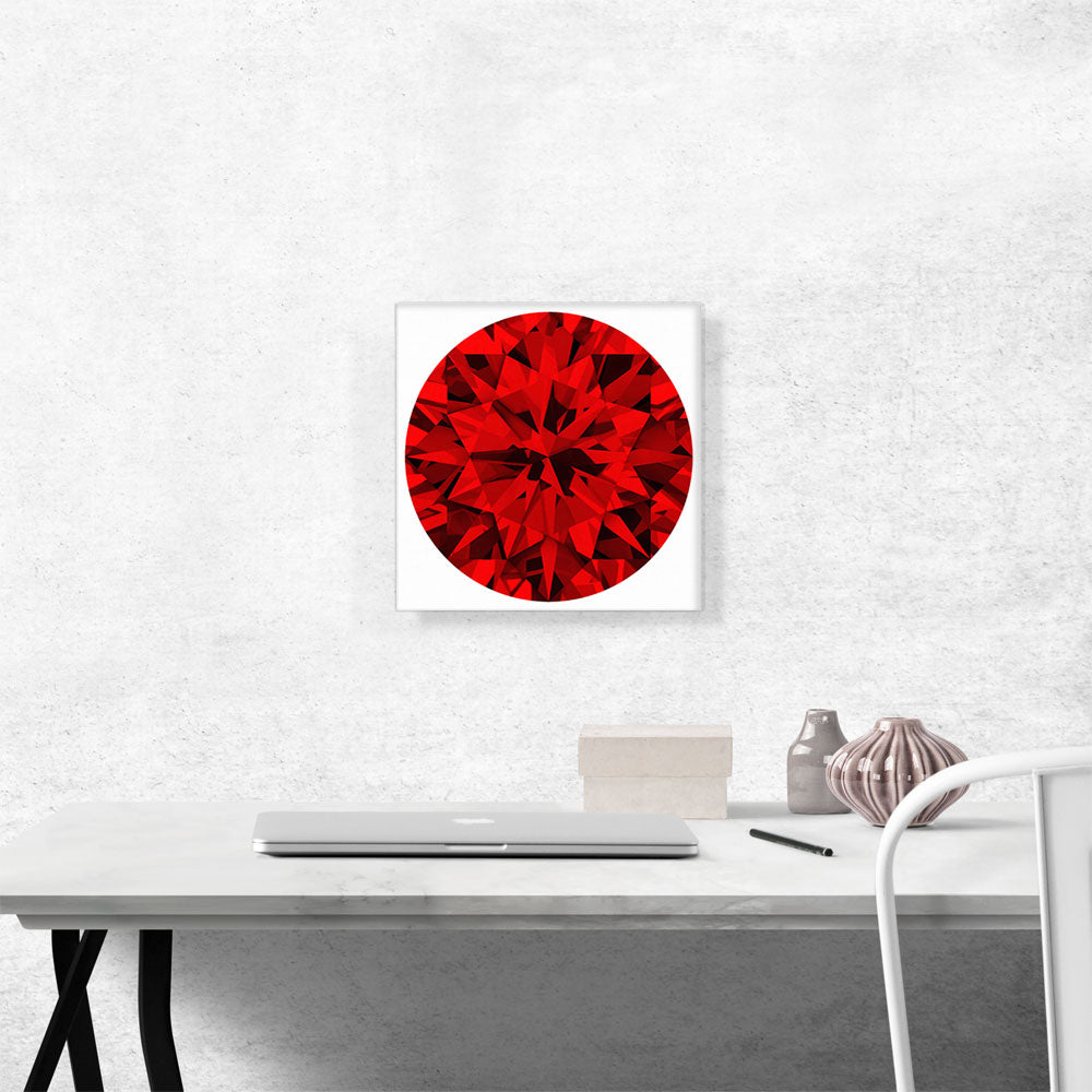 Red Round Brilliant Cut Diamond Jewel