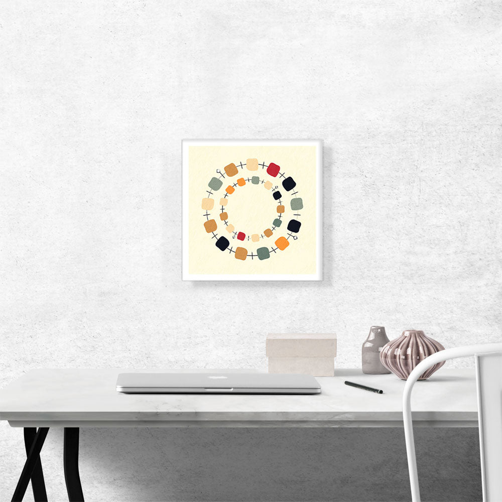 Mid-Century Modern Circular Array of Squares