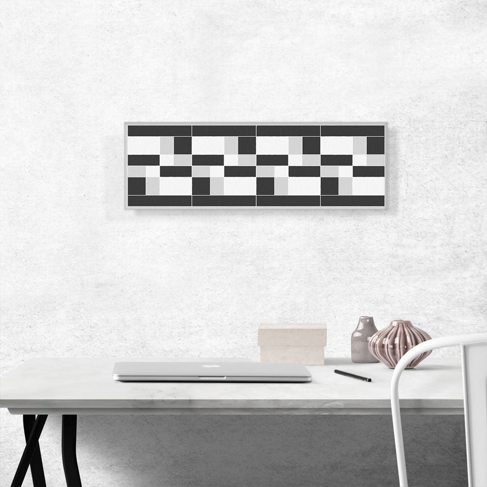 Mid-Century Modern Glitched Blocks Panoramic