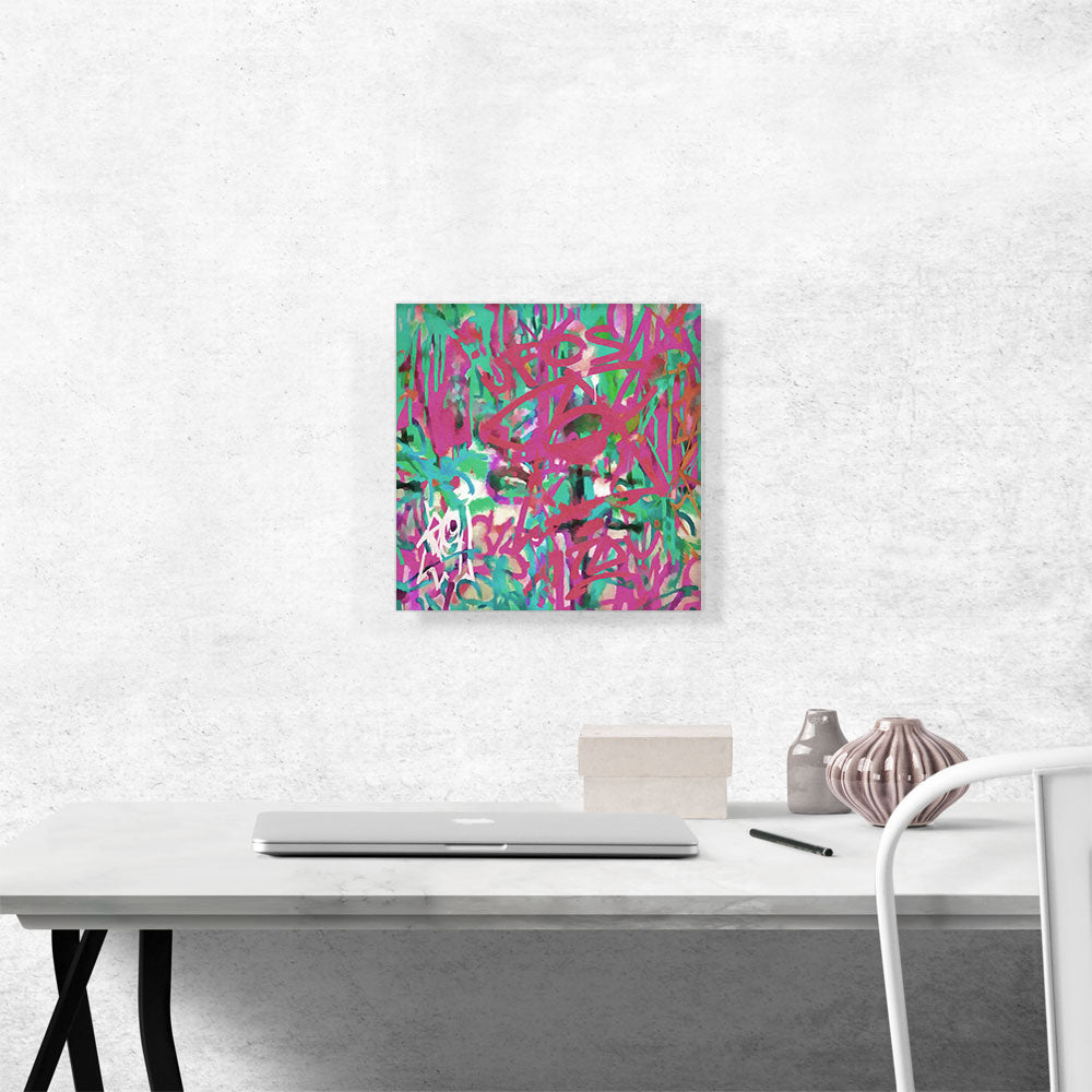 Green Teal Pink Graffiti Modern
