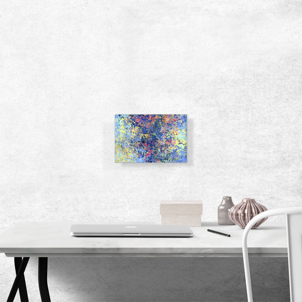 Baby Blue Pink Yellow Splatter Modern