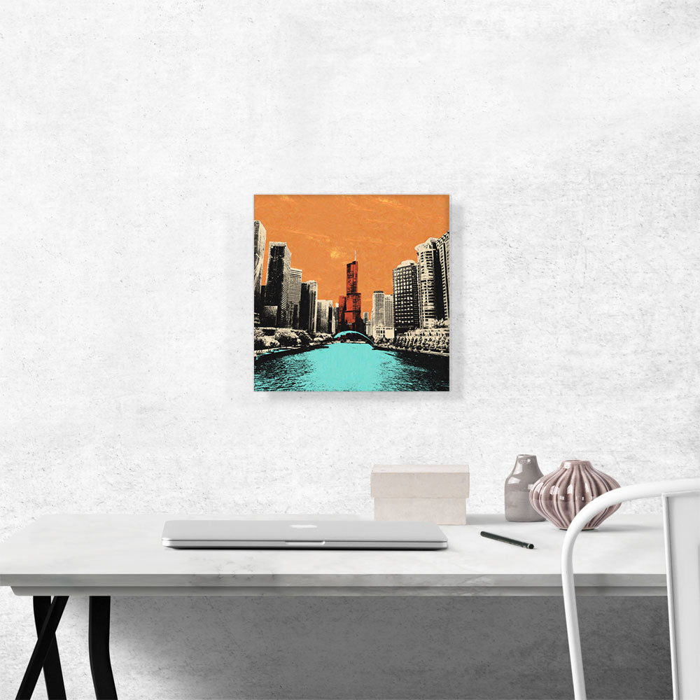 Chicago City Pop Art Painting Home Decor Square