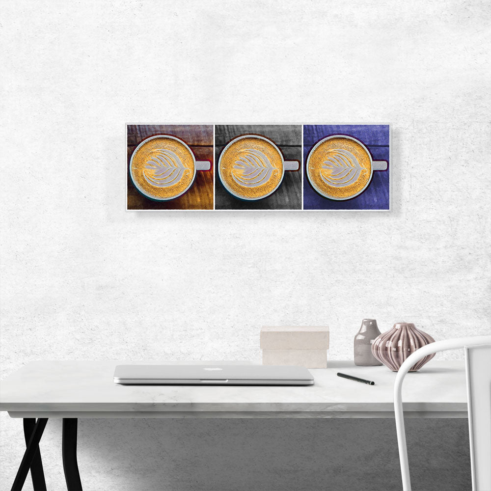 Espresso Coffee Pattern Modern Art Painting Home Decor Panoramic