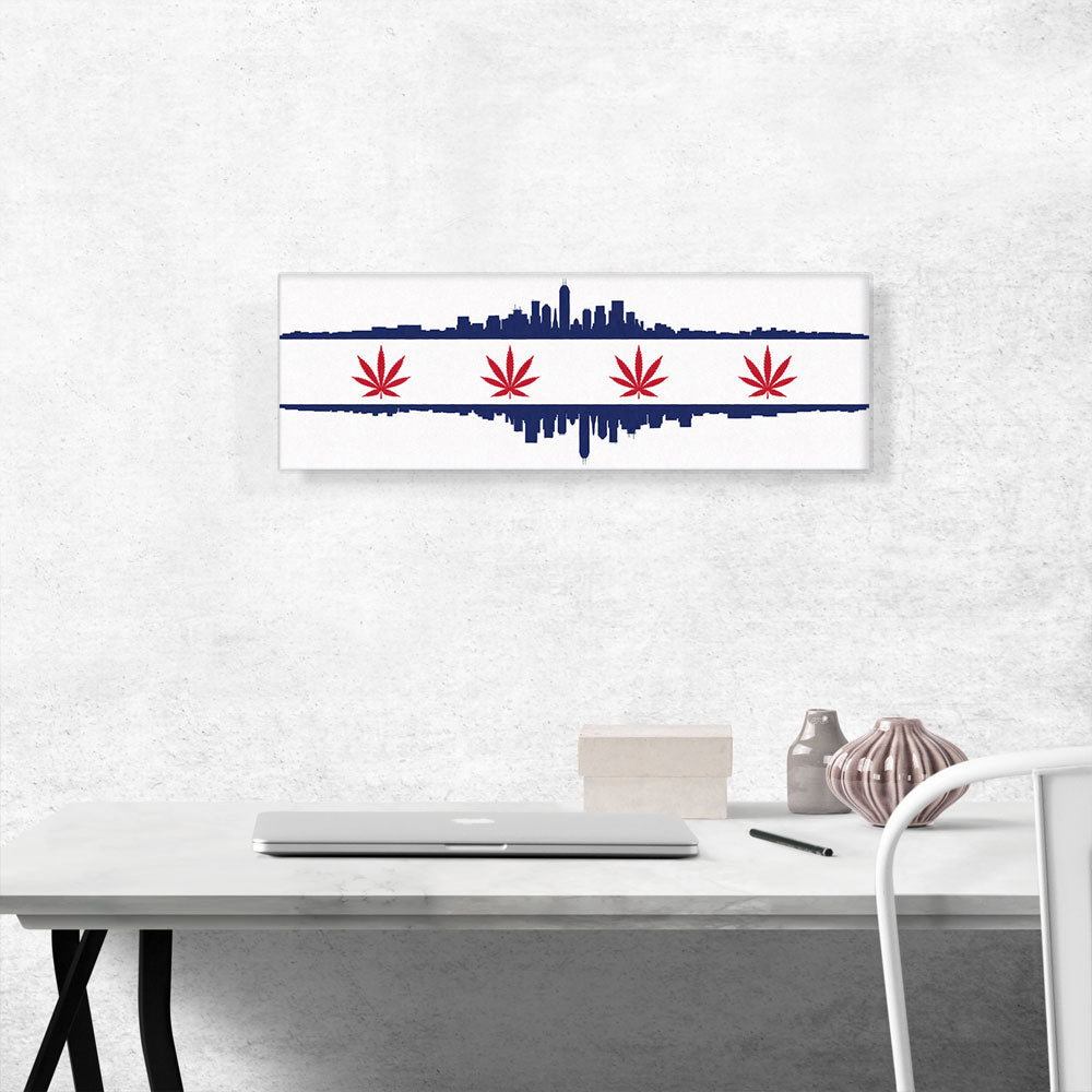 Indianapolis City Indiana Flag Weed Leaf Pot Marijuana Cannabis