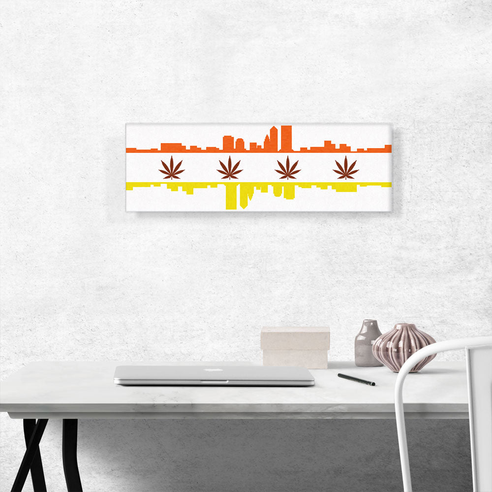 Jacksonville City Florida Flag Weed Leaf Pot Marijuana Cannabis