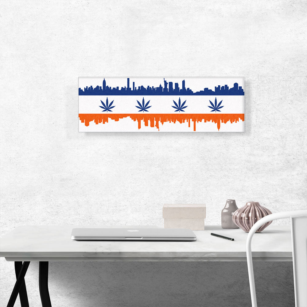 New York City Flag Weed Leaf Pot Marijuana Cannabis