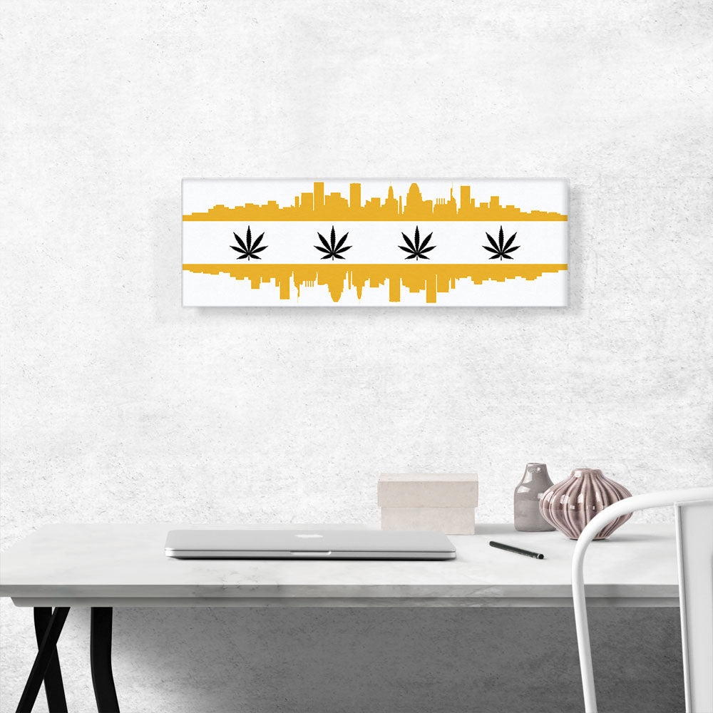 Baltimore City Maryland Flag Weed Leaf Pot Marijuana Cannabis