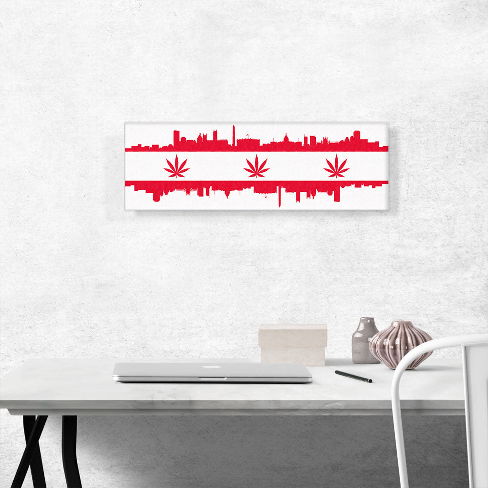 Washington DC City Flag Weed Leaf Pot Marijuana Cannabis