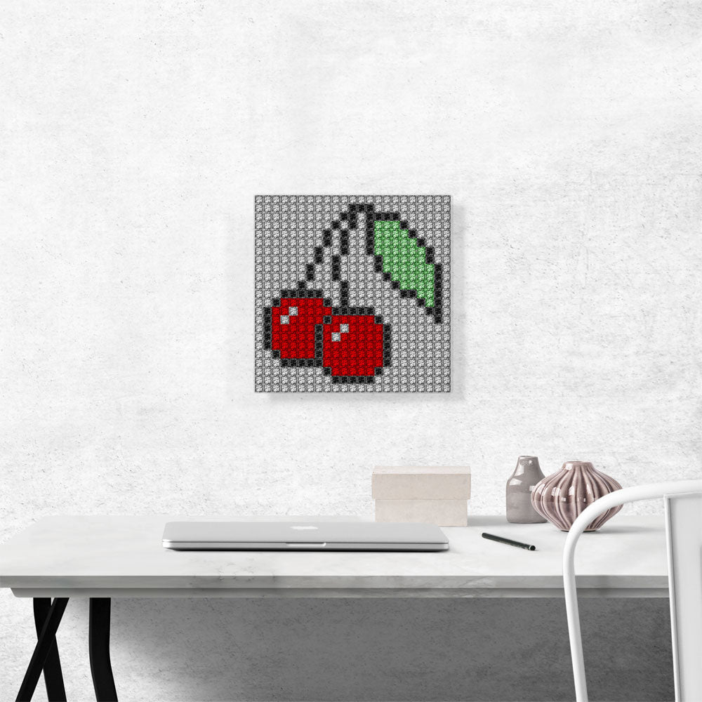 Red Cherry Fruit Emoticon Jewel Pixel