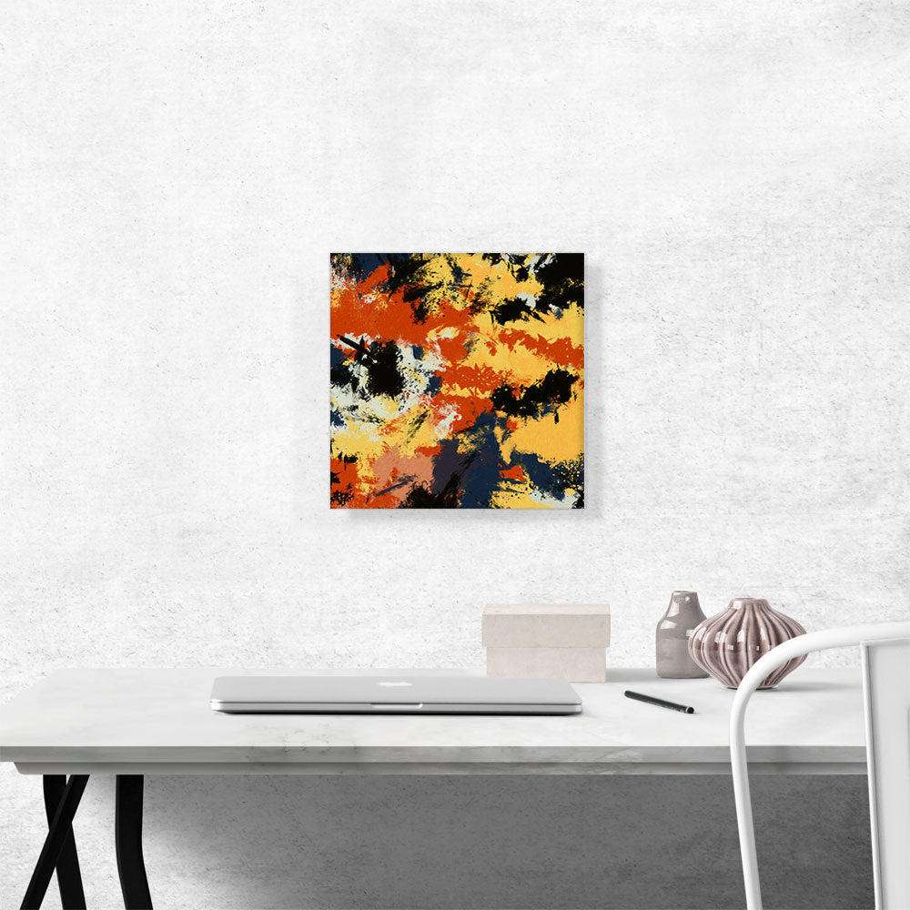 Yellow Orange Black White Modern Square