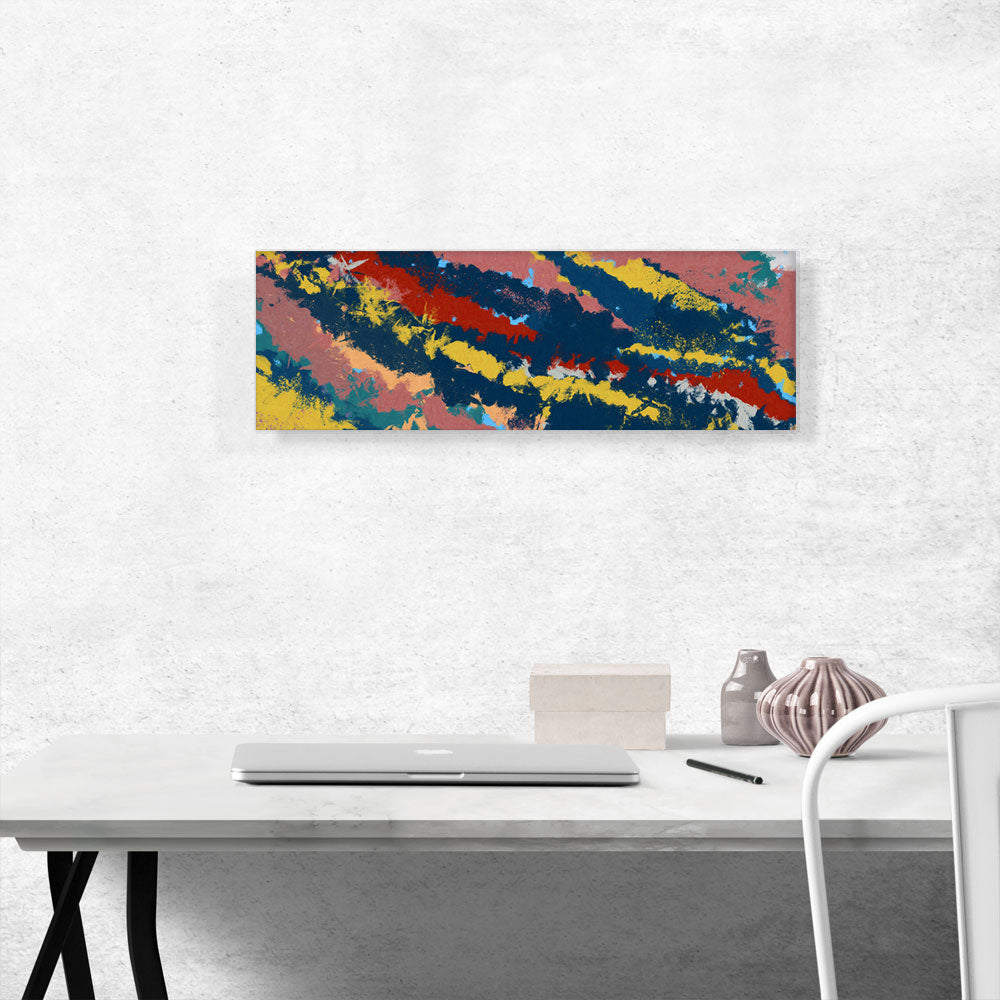 Yellow Red Pink Scrapes Modern Panoramic