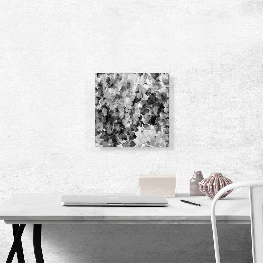 Black Gray White Petals Square