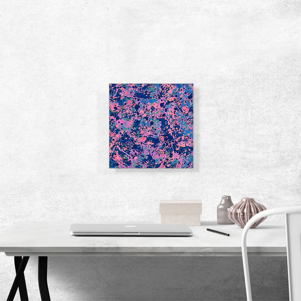 Navy Blue Pink Paint Splatter Modern