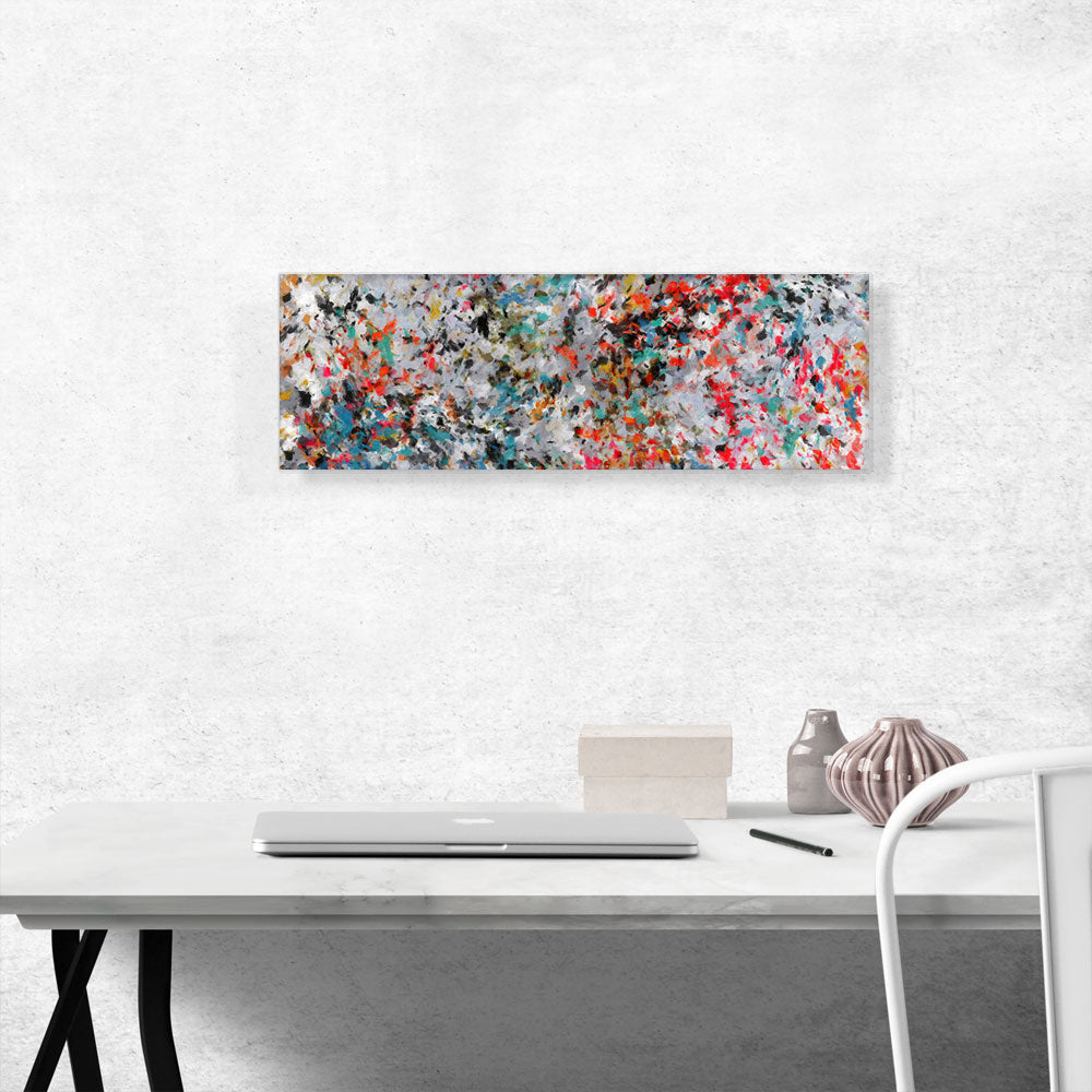 Black Gray Teal Orange Splatter Panoramic