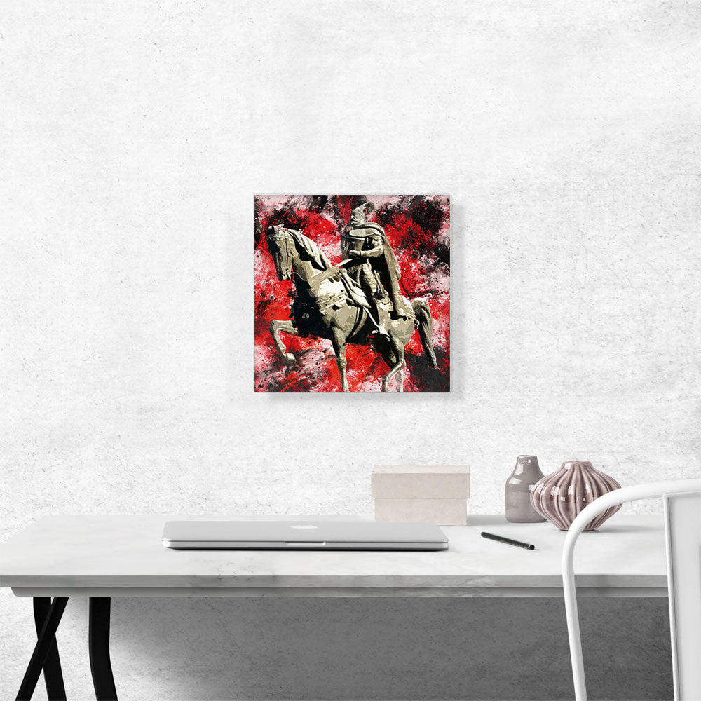 Skanderbeg Monument - George Castriot Albania Red Splatter