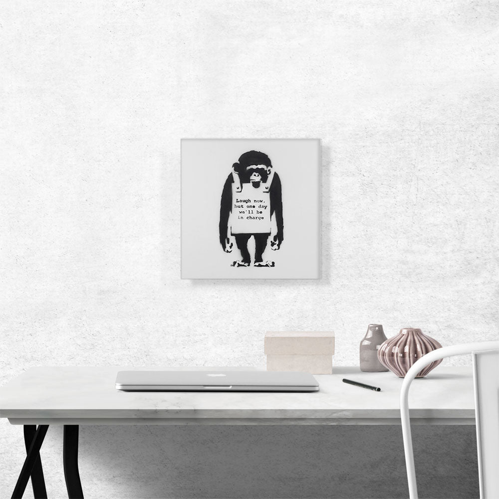 Laugh Now Sandwich Board Wearing Monkey