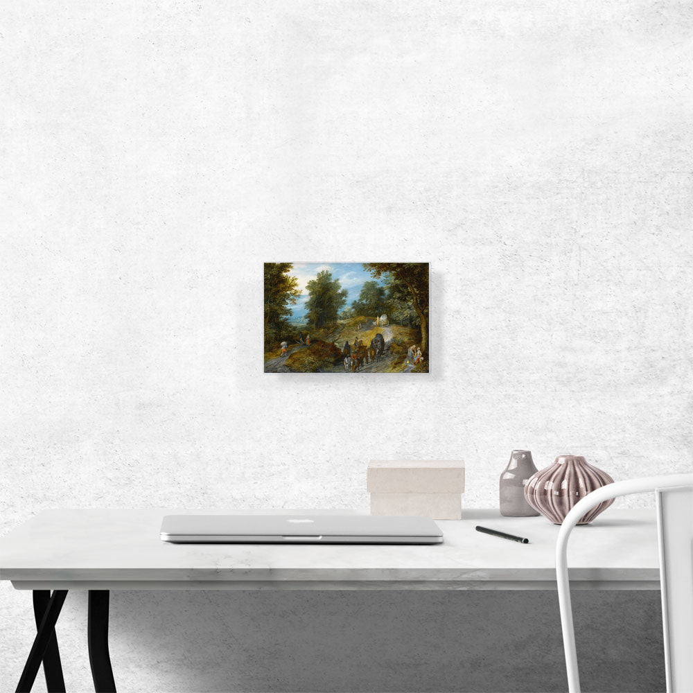 Woodland Road With Wagon And Travelers