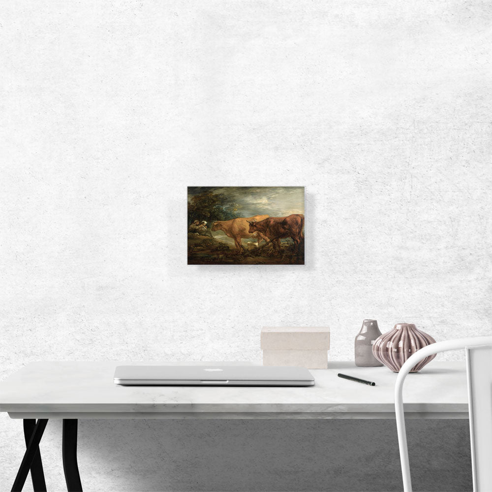 Wooded Landscape With Rustic Lovers And Two Cows