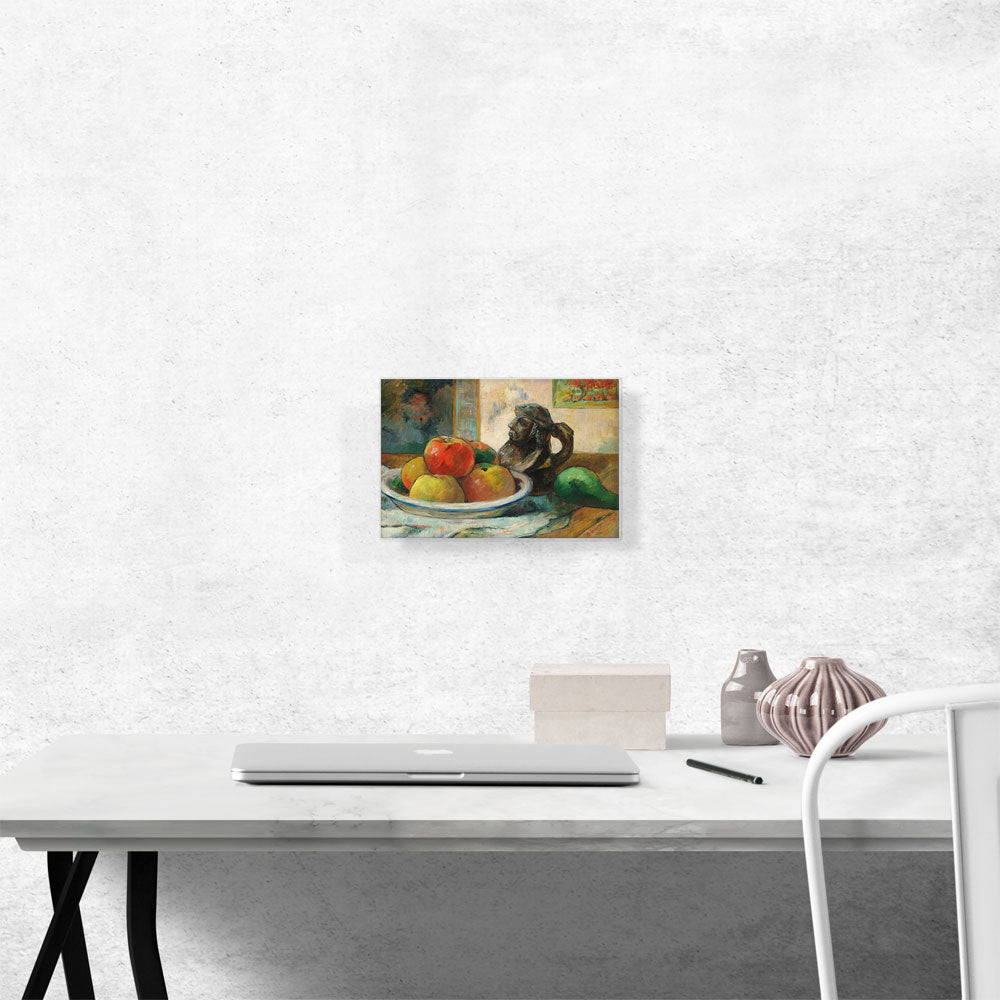 Still Life with Apples, a Pear, and a Ceramic Portrait Jug 1889