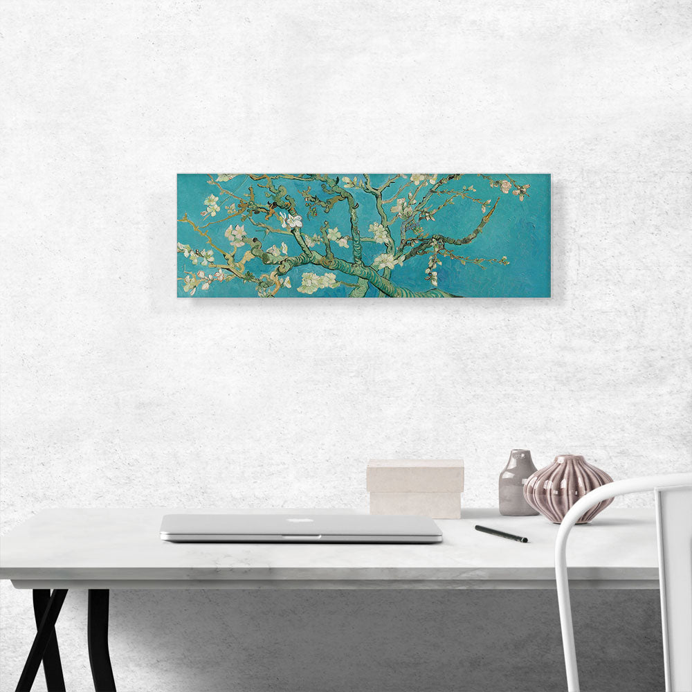 Branches with Almond Blossom - Teal Panoramic