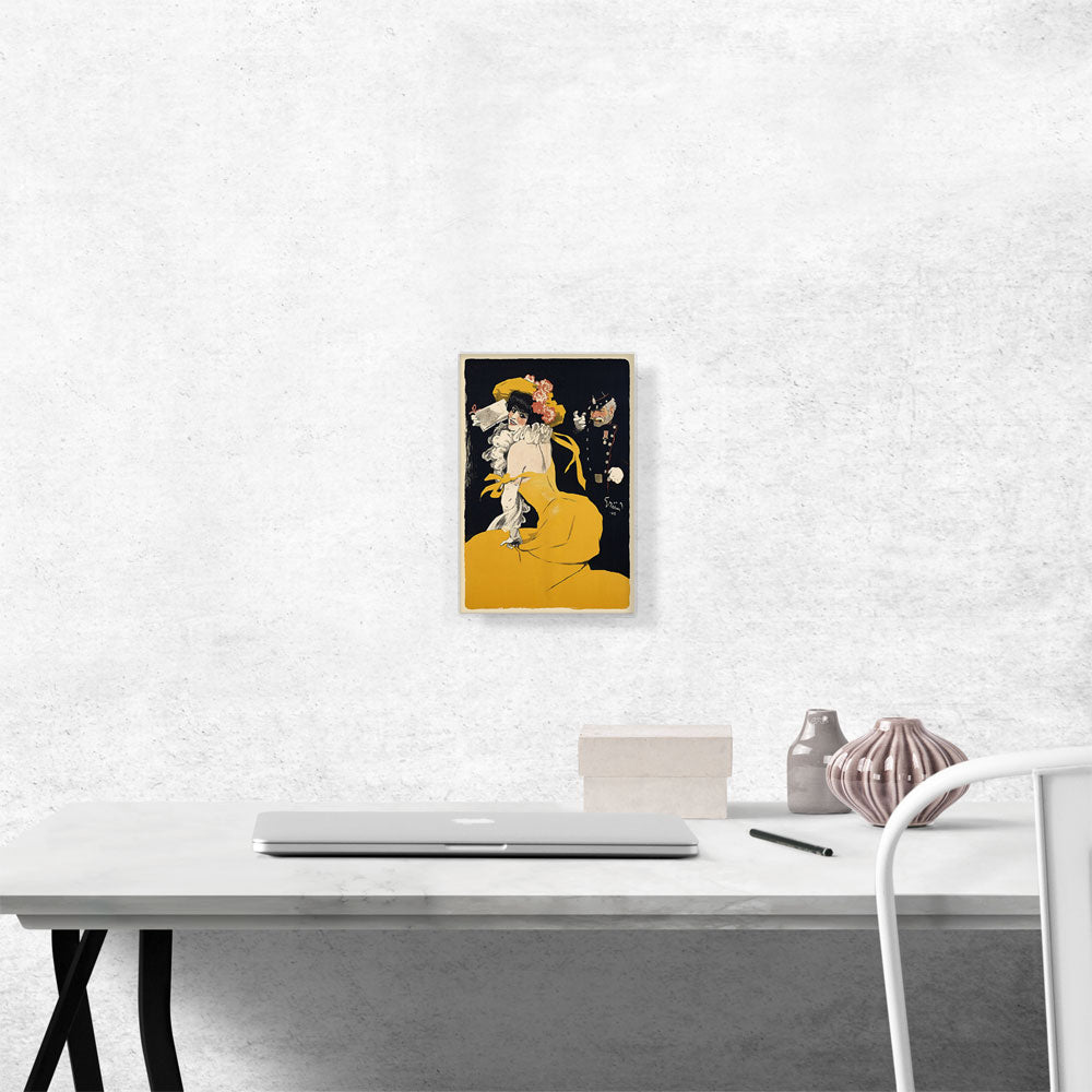 Poster Of a Woman In a Yellow Dress 1902