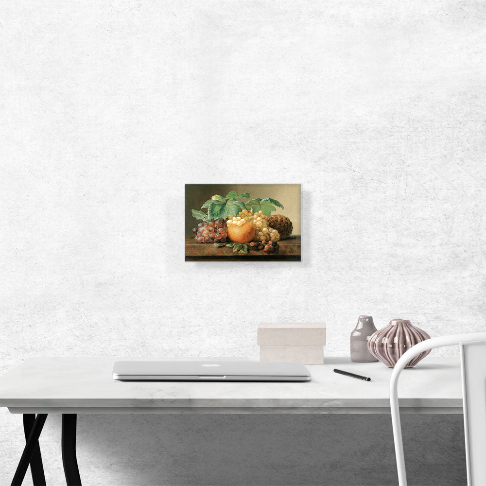 Still Life Grapes Blackberries Orange Pineapple 1834