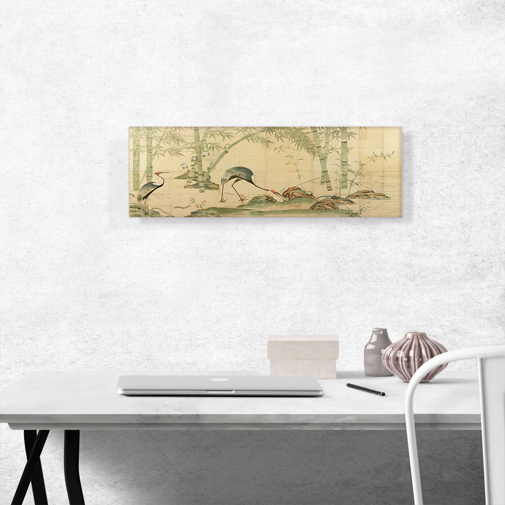 Cranes Pines And Bamboo