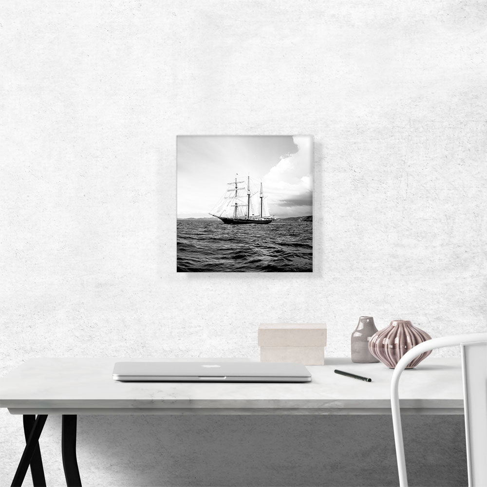 Old Boat In Ocean Home Decor Square